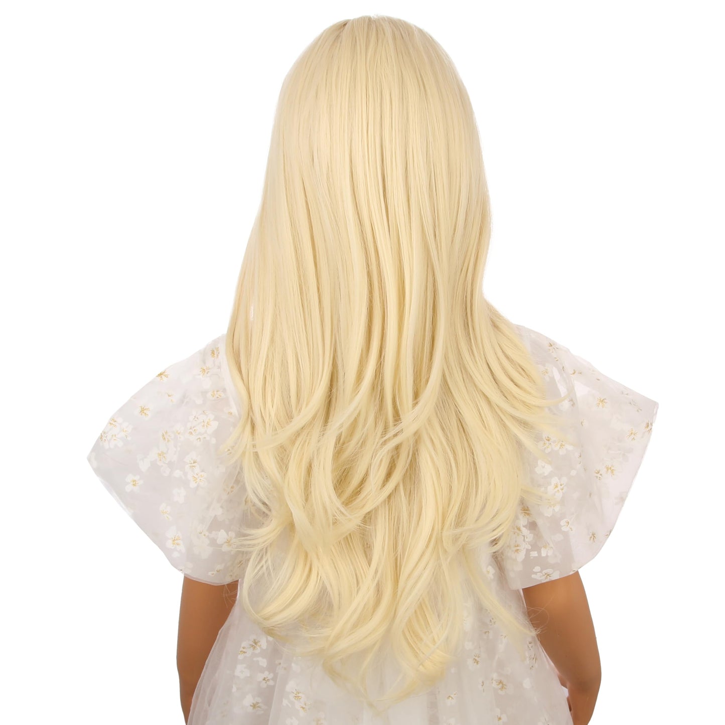 Duduwig Long Light Blonde Wigs For Girls Kids Long Wavy Curly Wig Light Blonde Middle Part Wigs For Child Synthetic Wig With Hai