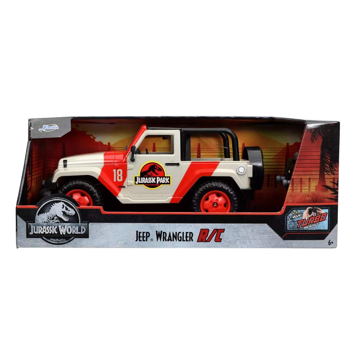 Jurassic World Hollywood Ride Jurassic Park Jeep Wrangler Remote Car Jada Toys Hollywood Rides Jurassic Park Jeep Wrangler - 1:1