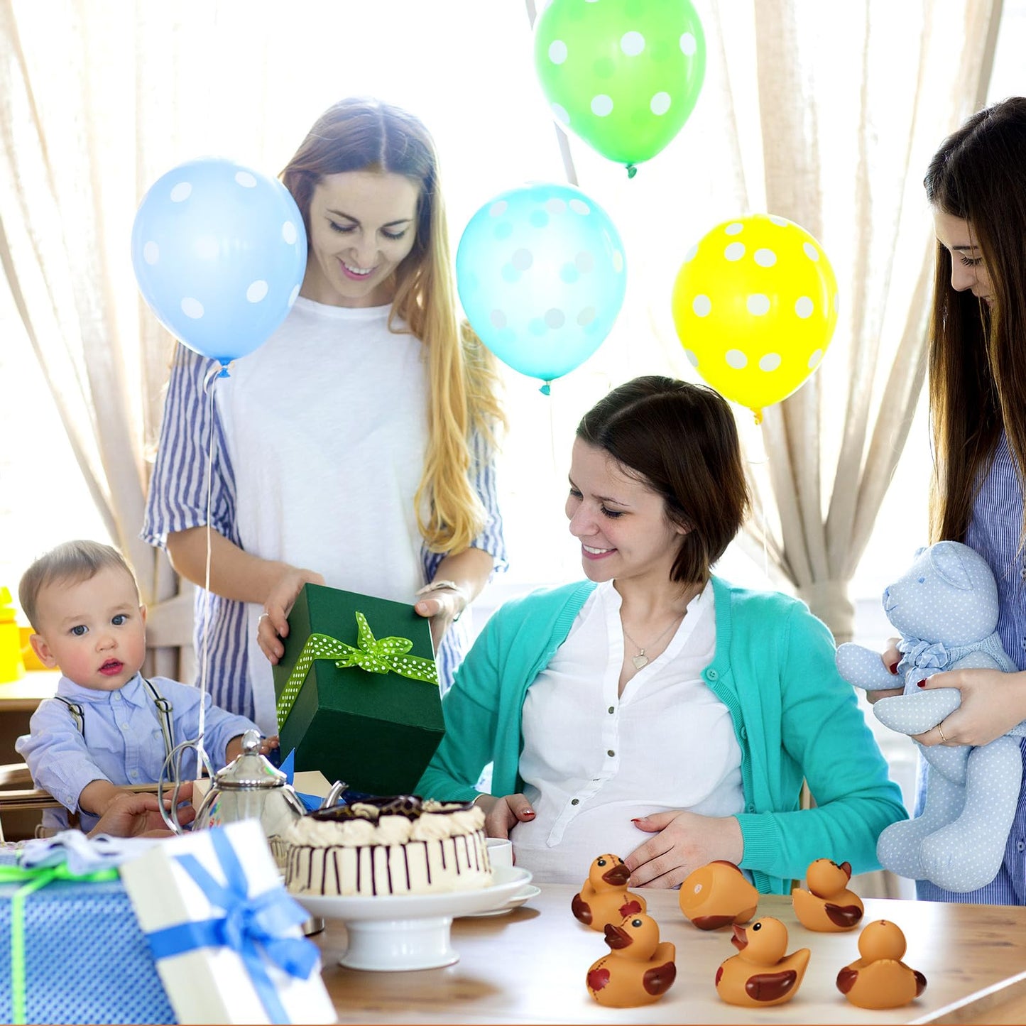 Leyndo 24 Pcs Voodoo Doll Gifts Voodoo Doll Rubber Duck Bulk for Bathtub Positive Floating Pool Squeaky Yellow Brown Duck Gifts for Coworker Friends Party Supplies