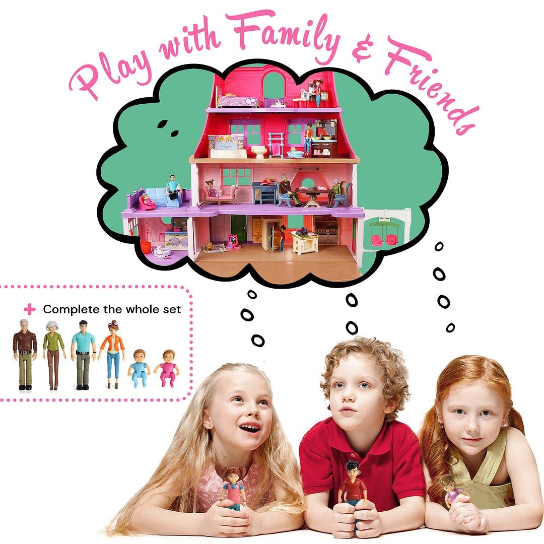 Beverly Hills Sweet Li'L Family Dollhouse People Set Of 3 Action Figure Set: Boy, Girl, And Toddler
