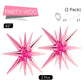 Partywoo Pink Star Balloons, 2 Pcs 42 Inch Large 14-Pointed Starburst Balloons, One-Piece Star Explosion Balloons With Ribbon, Point Star Foil Balloons, Mylar Balloons For Birthday Party Decorations