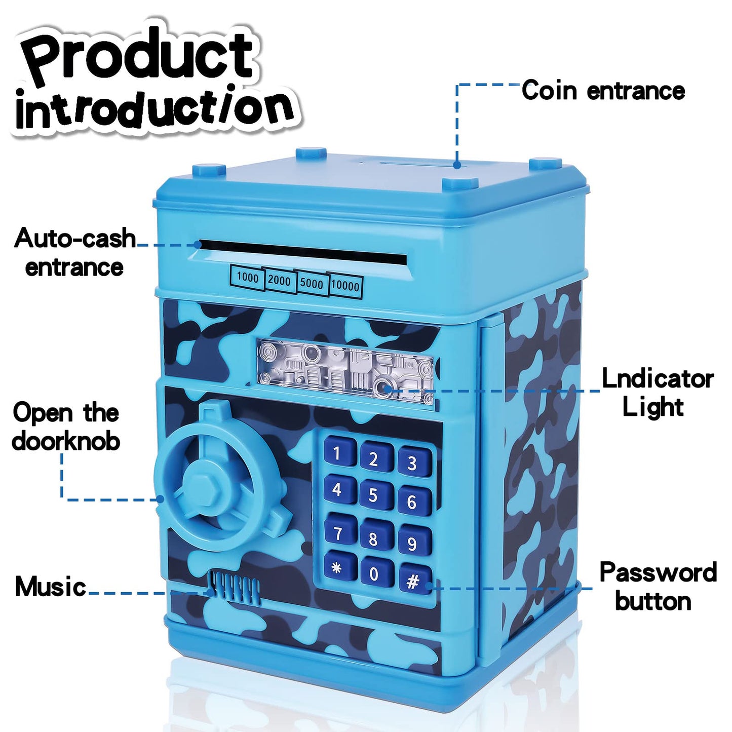 civan ATM Piggy Bank for Kids  Electronic Money Saving Box with Pasdecorative replica blade  Safe Cash Coin Saving Bank Toys for Ages 8-13 Girls Boys Gift ( Pink )