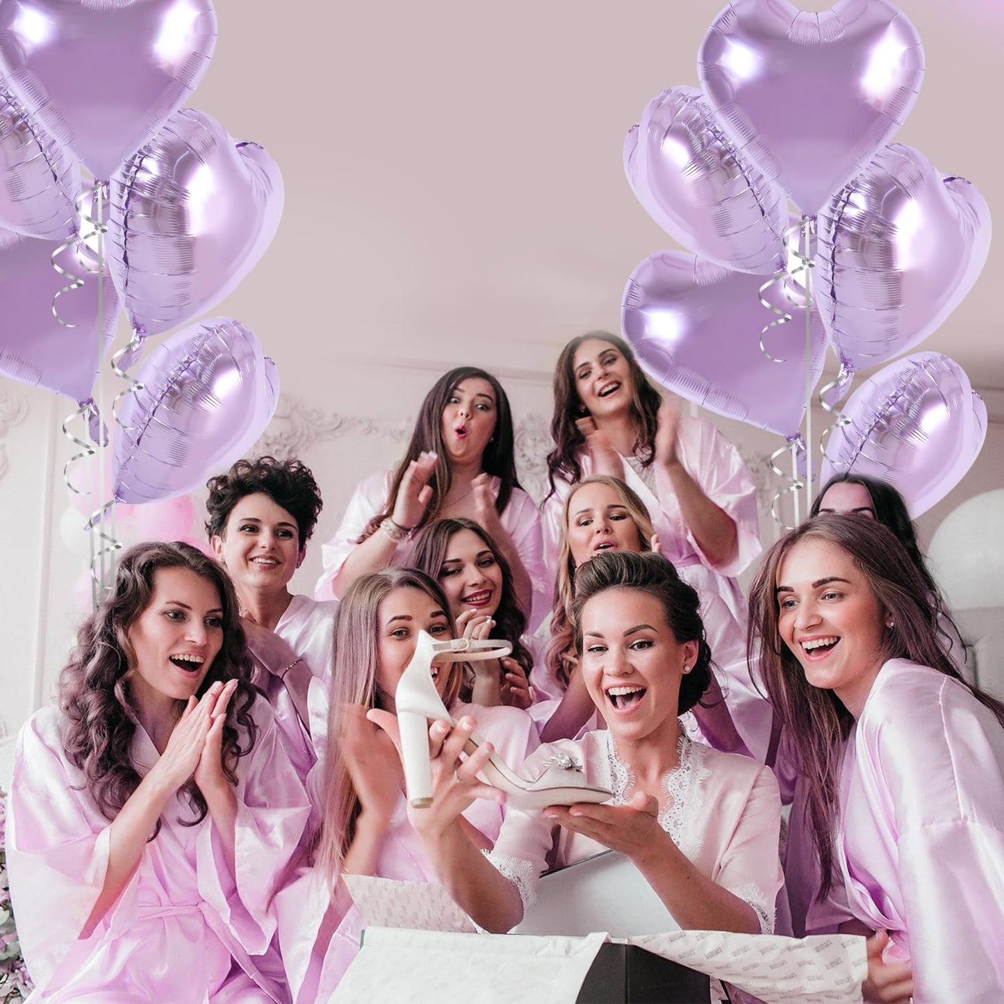 TONIFUL 30Pcs 18 Inch Purple Heart Balloons Purple Heart Shape Foil Mylar Balloons Decoration for Birthday Valentines Day Weddi