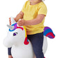 Kid Trax Silly Skaters Unicorn Toddler Foot To Floor Ride On Toy, Kids 1-3 Years Old, Soft And Inflatable, Single Rider, Light Up Led Rollerskates, White (Kt1590)