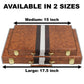 Sun Flair Backgn Set - 15 Inch Backgn Sets for mature-themeds  Folding Classic Board Game with enhanced Leather Case  Best Strategy and Tip Guide Enclosed (Brown  Medium)