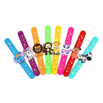 PAITUEND Farm Animals Slap Bracelets Party Favors for Kids(6pack)-Wild One Goodie Bag Stuffers for Boys&Girls Animals Theme Part