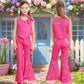 Itvti Cowgirl Costume Girls Hot Pink Kids Disco Outfits Movie Dress Up For Halloween Birthday Party Cosplay, 5-6 Years (Tag 120)