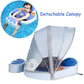 Upgraded Baby Pool Float Mambobaby Float with Canopy, Non-Inflatable Baby Floats for 3-24 Months, No Flip Over Swim Trainer for