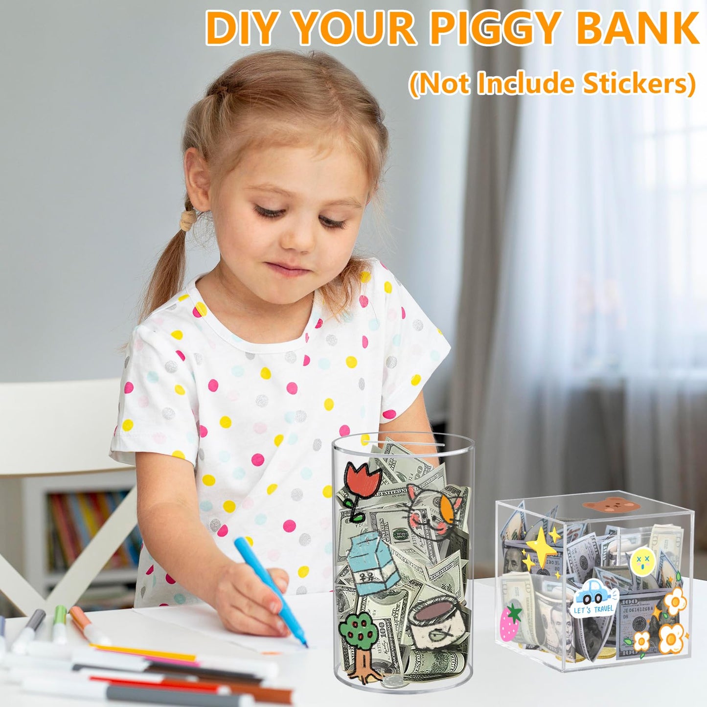 Clear Piggy Bank For Adults Kids, Transparent Money Bank For Cash Savings And Coin Savings, Acrylic Clear Money Box That Must Be