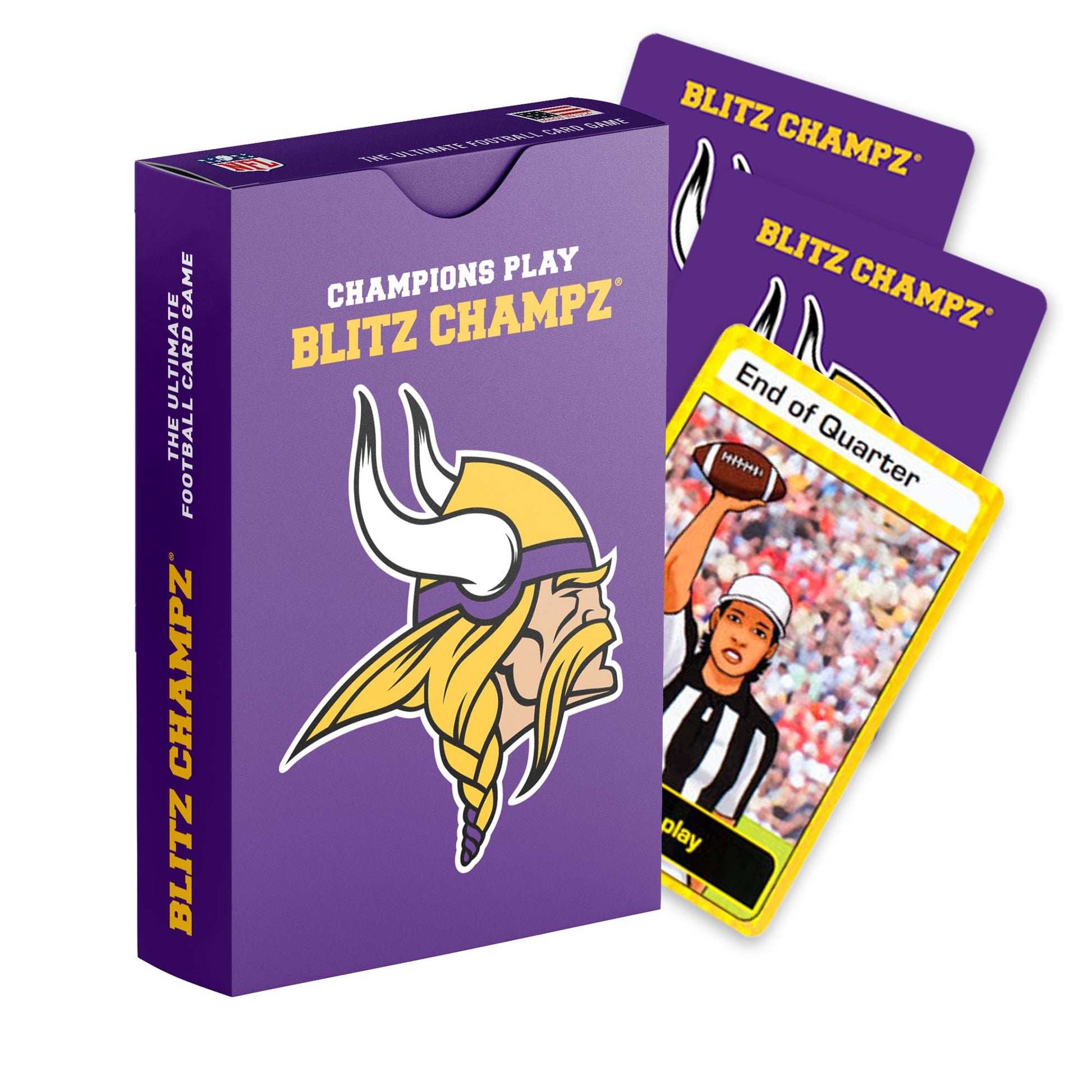 Blitz Champz Minnesota Vikings- Officially Licensed NFL Playing Cards & Vikings Gifts for Men & Women, Fun Travel Card Games for
