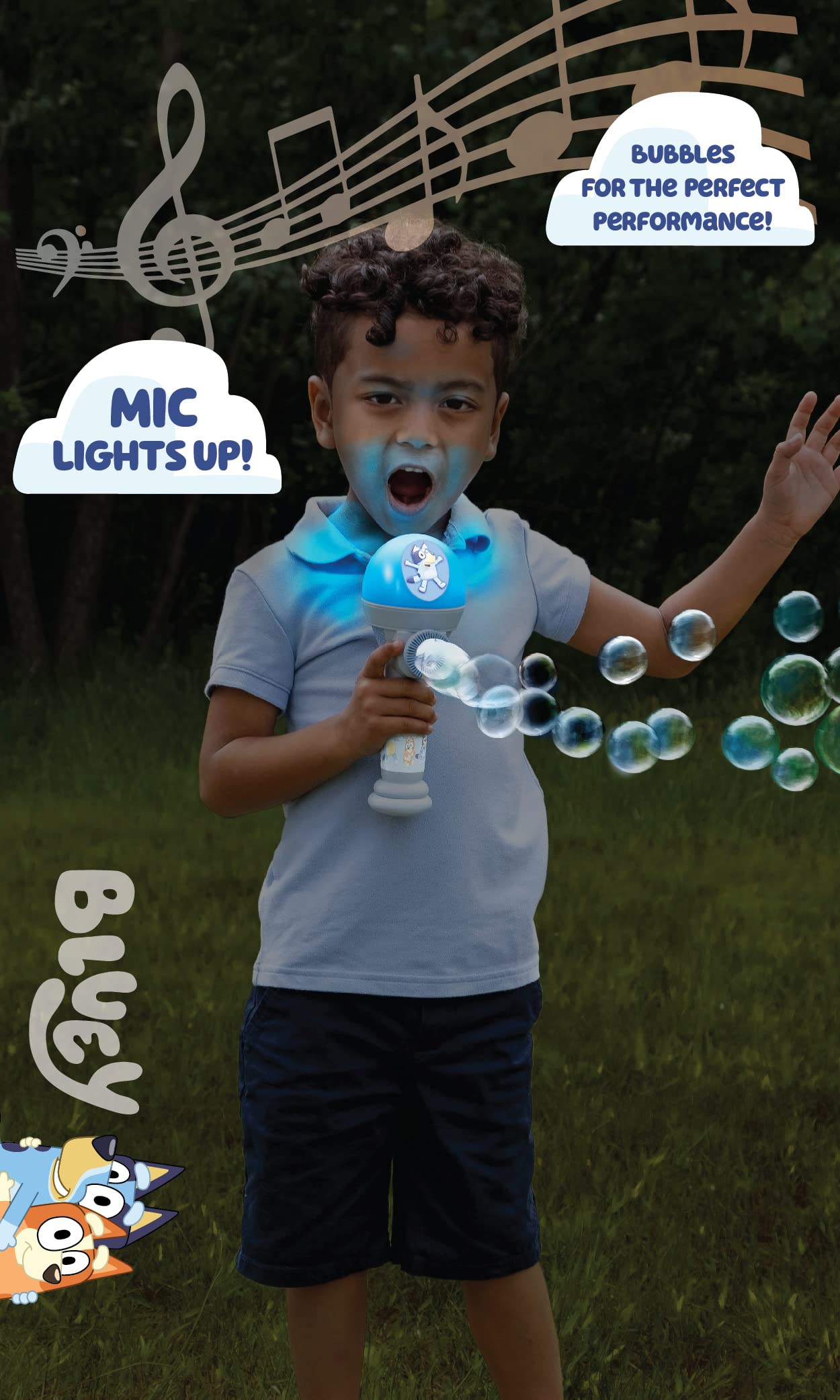 Bluey Dance Mode Bubble Machine And Toy Microphone | Bluey Toy For Baby, Toddlers And Kids | Includes Bubble Solution