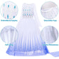 G.C Elsa Dress Costume For Girls Toddler Princess Dress Up Clothes With Cape Crown Wig Gloves Wand Necklace Accessories Toys Halloween Cosplay Birthday Party Favors For Girls Aged 3 4 5 6-10