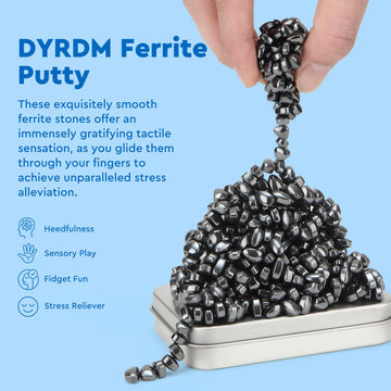 Dyrdm 300+ Original Ferrite Putty Black, Fidget Toy Ferrite Stones For Stress Relief, Sensory Toy For Adults & Teens 14+, Holida