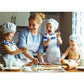 Yaomiao 4 Pieces Kids Apron With Pocket Children Adjustable Chef Apron For Cooking Baking Painting (White,M For 7-13 Age)
