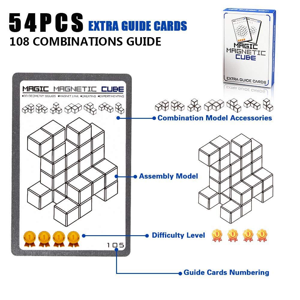 2-Pack Wtohobby Magnetic Soma Cube Block- Children's Educational Toys Magnetic Tiles for Kids Stress Relief Toy Puzzle Cubes to Develops Intelligence  Ideal for Birthday Gifts (Crystal  2 Pack)