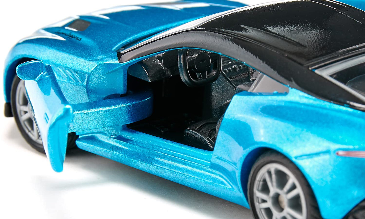 Siku 1582, Aston Martin DBS Superleggera, Toy car, Metal/plastic, Blue, Openable doors, Sports rims with rubber tyres