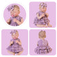 Aori Lifelike Baby Dolls Clothes 20 Inch Purple Dress Clothing Set for 17-20 in Realistic Newborn Doll Girls