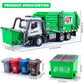 Garbage Truck Toys Metal Cab, Realistic Trash Truck Toys for Boys with Lights and Sounds, Friction Powered Recycling Truck for K