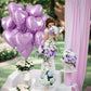 TAOYE Purple Heart Mylar Balloons - 12 Pcs, 18 Inch Light Purple Helium Balloons for Birthday, Wedding, Baby Shower, Valentine's Day