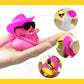 12 Pcs Cowboy Duck With Scarf Hat And Sunglasses Mini Bath Duck Toys For Birthday Swimming Party Gift Favor Decorations