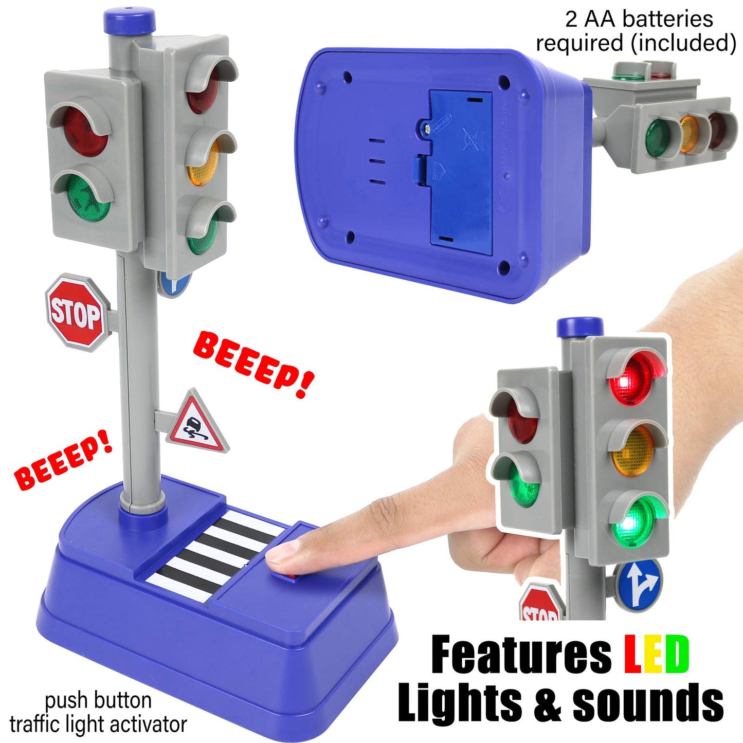 Kiddie Play Traffic Signs And Crosswalk Light Signal Toys For Kids (12Pcs)