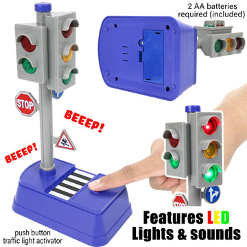 Kiddie Play Traffic Signs And Crosswalk Light Signal Toys For Kids (12Pcs)