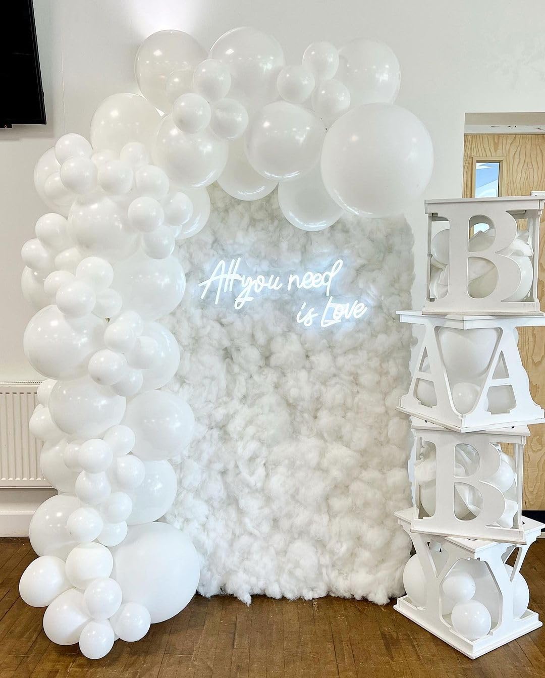 White Balloons In Different Sizes 5 10 12 18Inch-134Pcs Matte White Balloons For Garland Arch