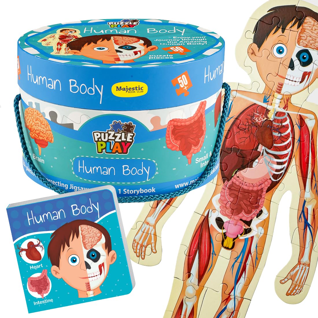 The Book Tree Human Body Puzzle Box For Kids I 50+ Jigsaw Puzzle Pieces & 1 Informative Board Book I Educational Toy For Childre
