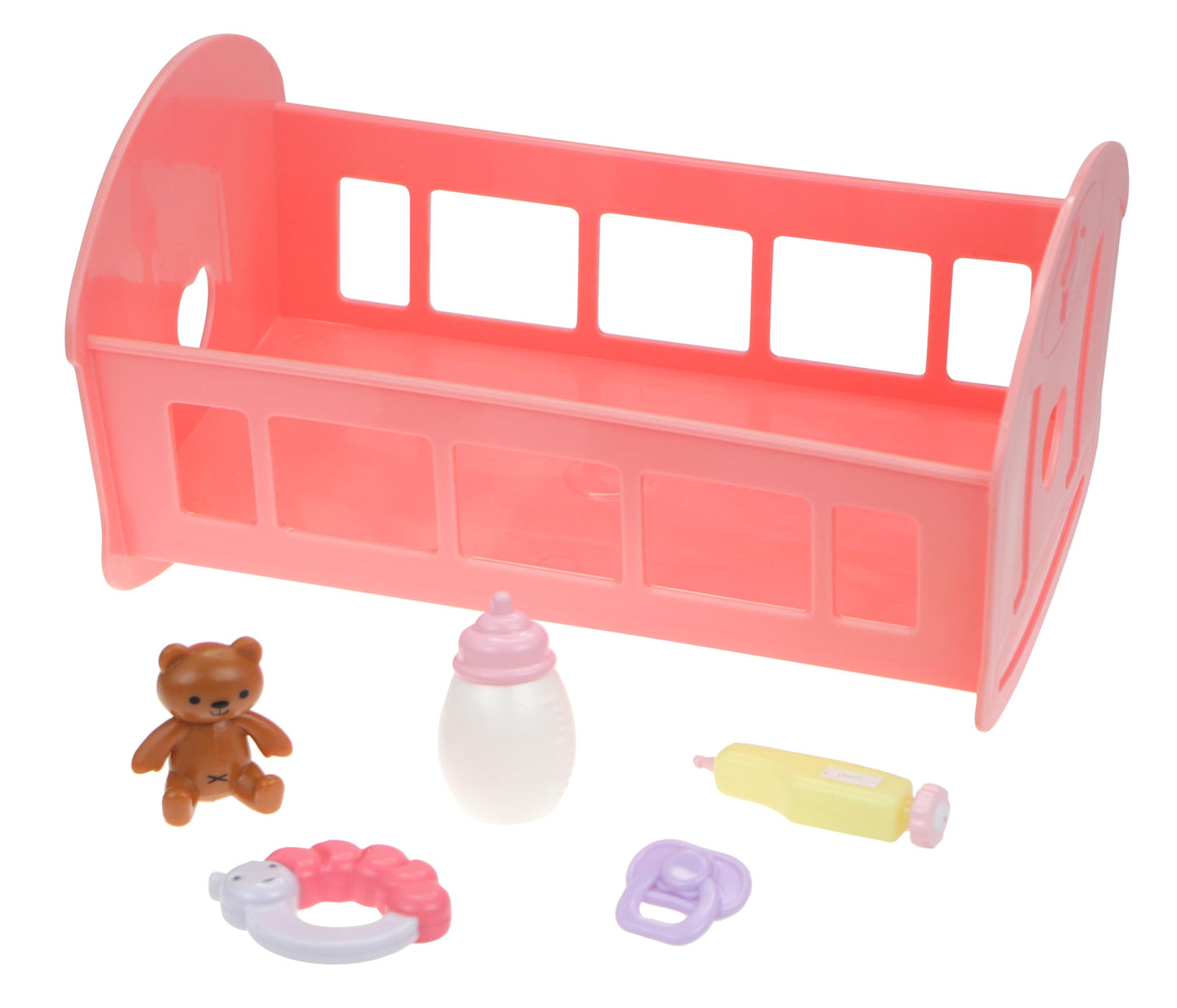 Jc Toys Lil Cutesies 9'' All Vinyl Baby Doll Bed Time Gift Set | Posable And Washable | Removable Outfit | Rocking Crib And Bed