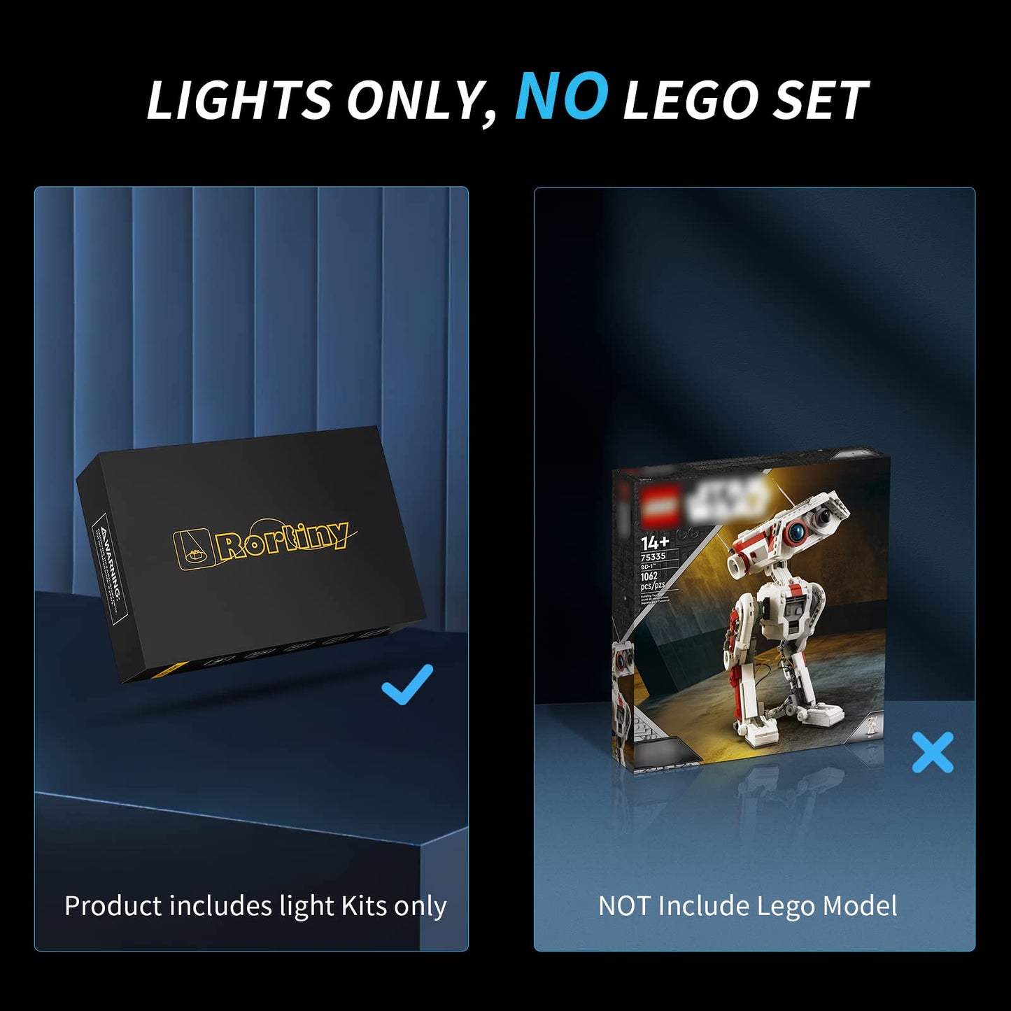 Rorliny Led Light Kit For Lego Star Wars Bd-1 75335 Toy Building Set, Remote Control Version Lighting Set Compatible With Lego 7