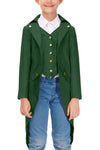Besserbay Halloween Kid Boys Steampunk Gothic Renaissance Medieval Outfit Pirate Vintage Frock Coat Green 6 Years
