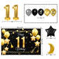 Happy 11Th Birthday Balloons Gold Set Decor - Cheers To 11 Years Old Party Theme Garland Star Moon Banner Backdrop Decorations F