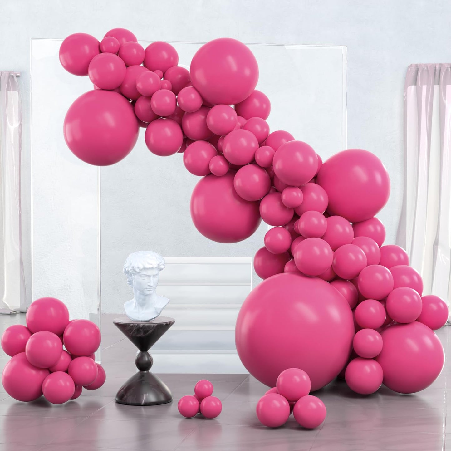 Partywoo Magenta Balloons, 127 Pcs Hot Pink Balloons Different Sizes Pack Of 36 Inch 18 Inch 12 Inch 10 Inch 5 Inch Dark Pink Balloons For Balloon Garland Balloon Arch As Party Decorations, Pink-Y12