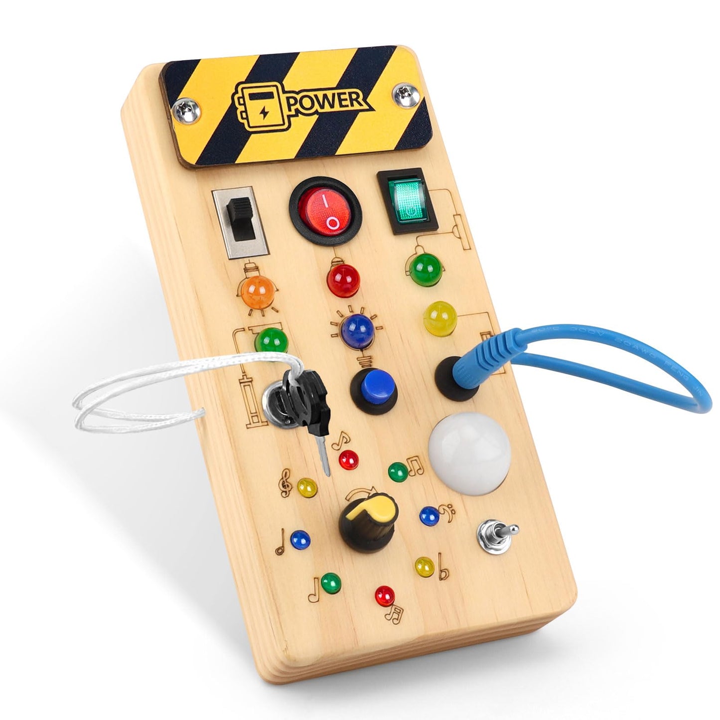 Wakeinsa Montessori Busy Board,Montessori Toys For 1-3 Years Old,Baby Sensory Board,Preschool Learning Activities,Wooden Toys Fo