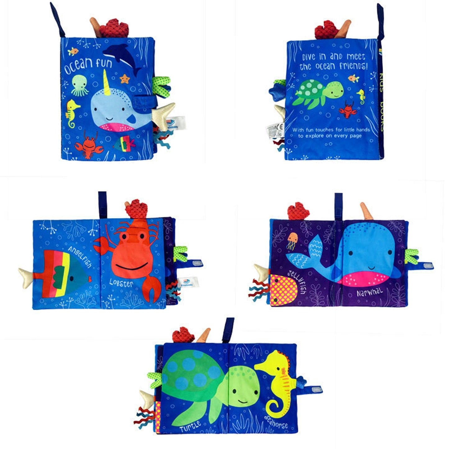 Bnf Soft Cloth Book Sound Paper Teethers Animal Theme For Car Seat Learning Toy Whale Baby | Toys For Baby | Developmental Baby 