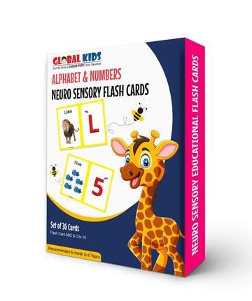 Neuro Sensory Educational Flash Cards: Alphabet & Numbers Early Math And Reading Comprehension Practice Set For Tiny Tots Set O