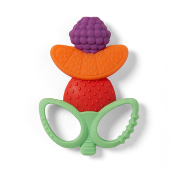Infantino Lil' Nibbles Textured Silicone Teether -Sensory Exploration And Teething Relief With Easy To Hold Handles, Multicolor
