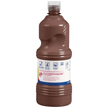 Prang Non-Toxic Ready-to-Use Washable Tempera Paint, 1 qt Bottle, Brown