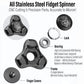 Freelove Metal Fidget Spinner, Stainless Steel Heavy, Long Spinning Toys, Cool Silent, Small Mini Fox Figette Spiner For Adults Men Anxiety, Quiet Bearing, Black