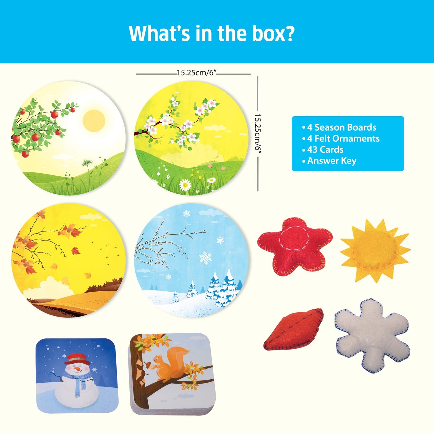 Chalk and Chuckles Season Wise Board Game - Early Learning Preschool Educational Toy for Kids Ages 3-6 | Learn About Seasons, So