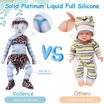 Vollence 20 Inch Avatar Sleeping Full Silicone Baby Doll,Not Vinyl Dolls,Real Reborn Baby Doll,Realistic Lifelike Silicone Baby Doll That Look Real - Girl