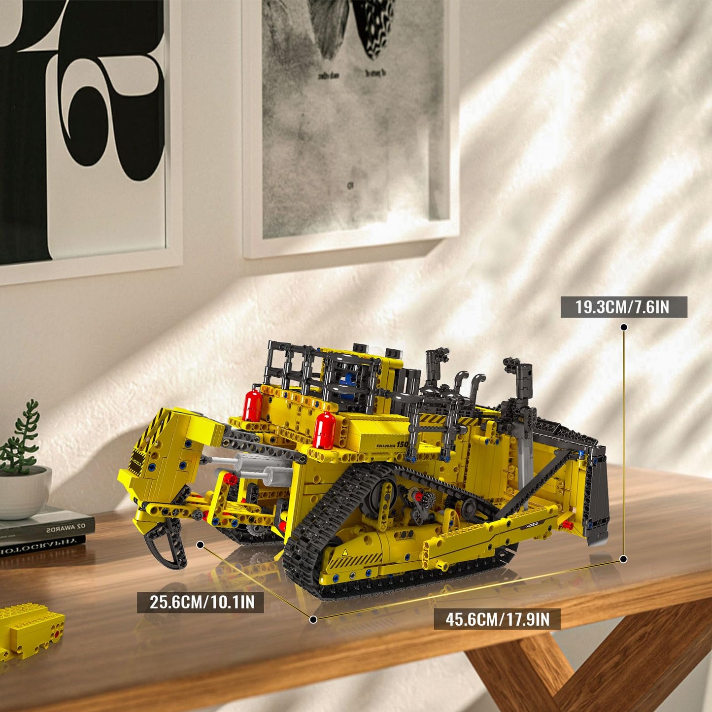 Mould King RC Bulldozer Building Set, 1508 Pieces, APP Control, Yellow, Model WX15084-LZUSNEW, Plastic Construction Vehicle for Adults