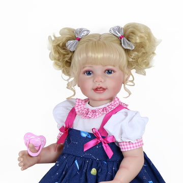 22 Inch Toddler Dolls Galaxia Girl (White And Blue)- Baby Dolls Girl- Cute Soft Vinyl Realistic Baby Doll Poseable Smiling Real Life Baby Dolls With Complete Accessories For 3+ Years Old Gifts