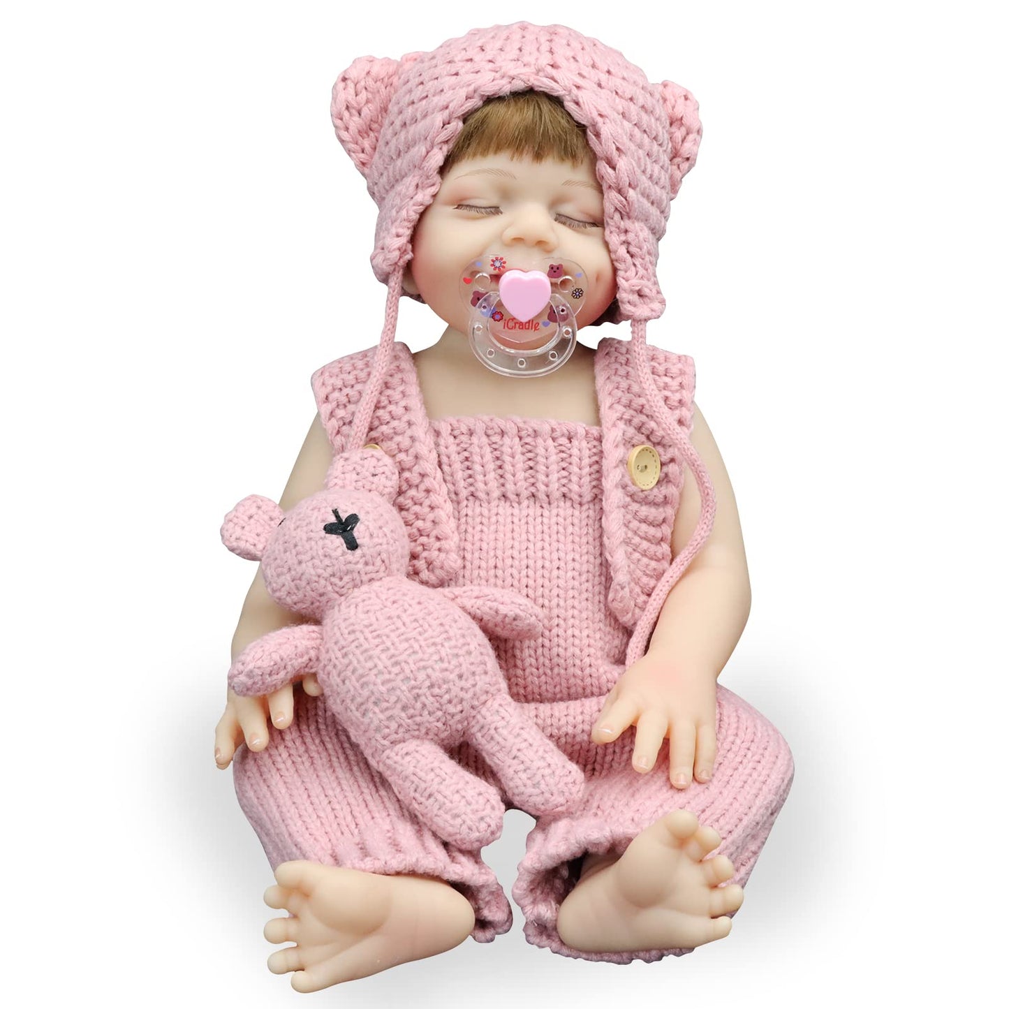 Jrlcgyp Reborn Baby Dolls, 20'' Realistic Silicone Full Body Vinyl Baby Girl With Dimples, Real Life Newborn Sleeping Smile Baby
