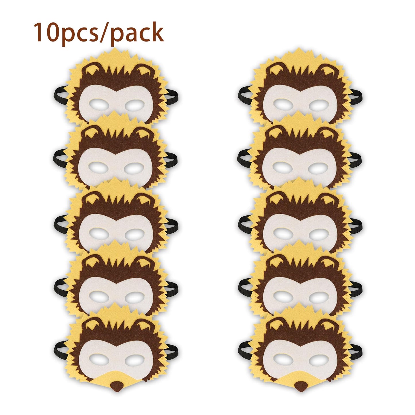 Jtnohx Felt Animal Masks, 10 Pcs Halloween Mask, Animal Costume For Birthday Party Supplies (Hedgehogs Mask)