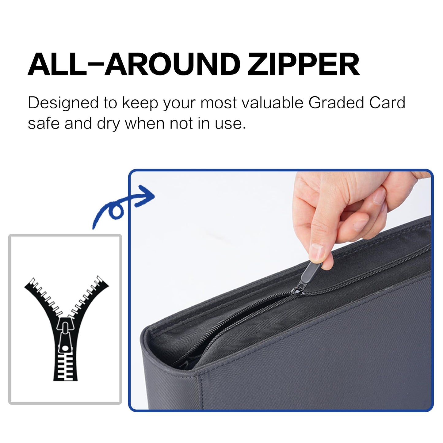 D DACCKIT Toploader Binder  Holds 640 Toploaders - 16-Pocket Top Loader Binder for 3 x 4 Rigid Card Holders for Trading Cards or Sports Cards(Model A Classic Black)