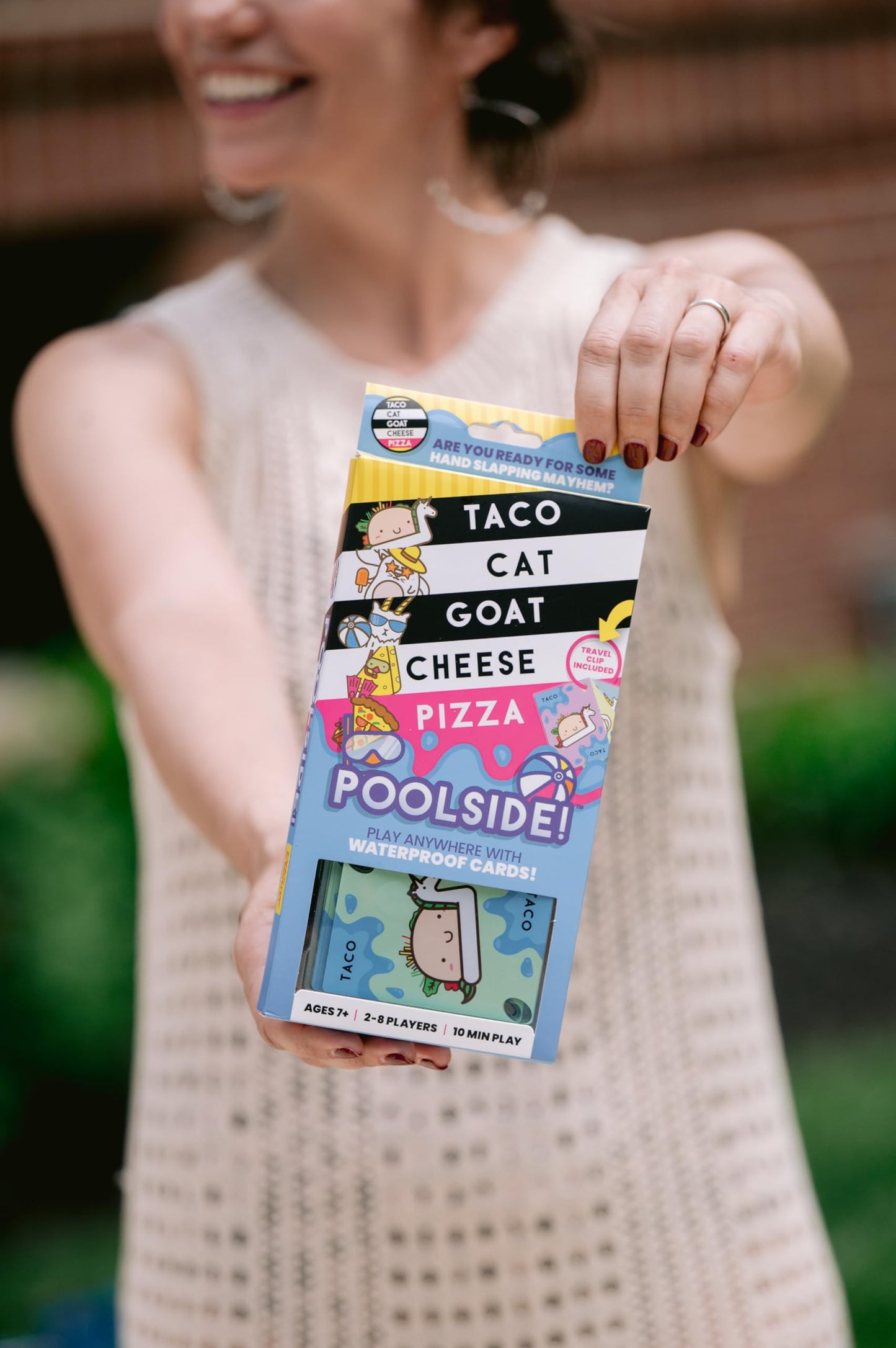 Taco Cat Goat Cheese Pizza - Poolside Edition - Waterproof Card Game For Outdoor Camping, Travel And Family Game Night - Wildly