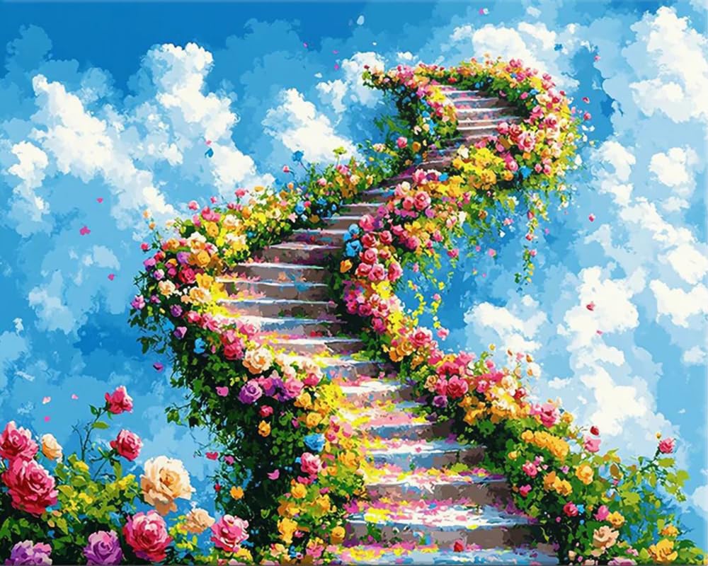 Tulip N Turtle Road To Heaven Diy Acrylic Paint By Number Kit For Adults Beginner Canvas Painting By Number Acrylic Painting. Wa