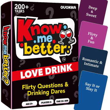 QUOKKA Couples Card Game Love Dare Drink - Spicy Date Night Game with Flirty Questions & Playful Challenges