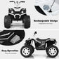 Costzon Kids Atv, 12V Battery Powered Electric Vehicle W/Led Lights, High & Low Speed, Horn, Music, Usb, Treaded Tires, Ride On Car 4 Wheeler Quad For Boys & Girls Gift, Ride On Atv (White)